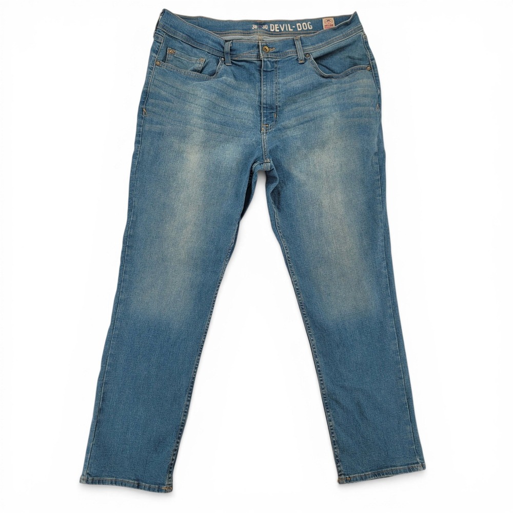 Devil Dog Mens 36x30 Athletic Fit Jeans Blue Stretch Denim Classic
